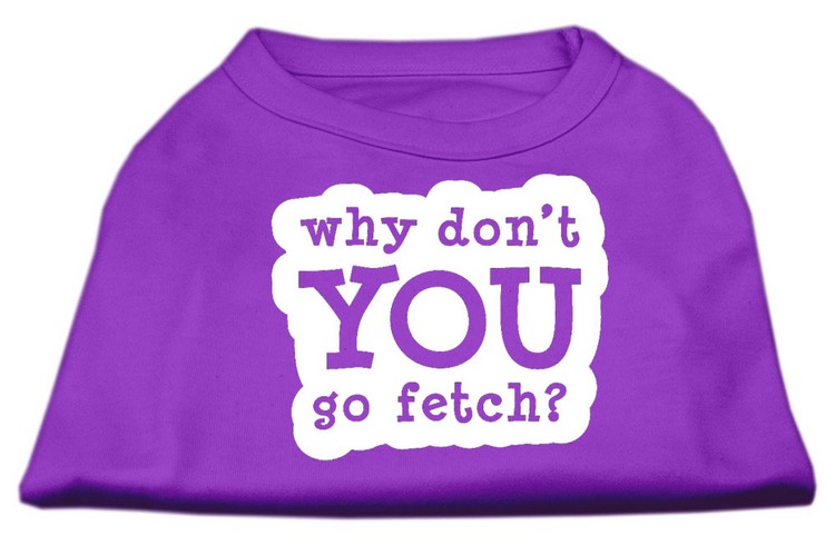 You Go Fetch Screen Print Shirt Purple Lg